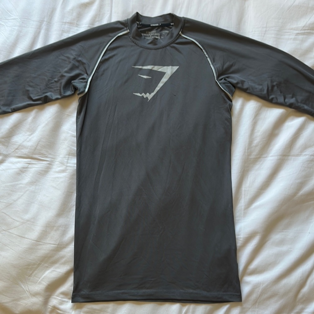 Men’s Gymshark grey compression long sleeve. Size medium.